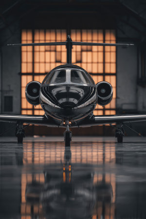 Airplane in an abandoned factory, toned image with selective focusの素材