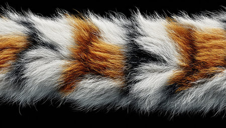 texture, background, pattern. Fox fur on a black background.の素材