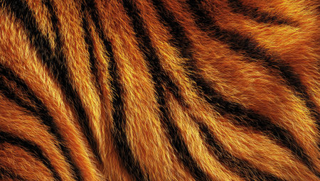 Close up of tiger fur texture for background and design art work.の素材