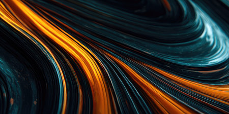 abstract orange and black background with smooth lines and waves. 3d renderingの素材