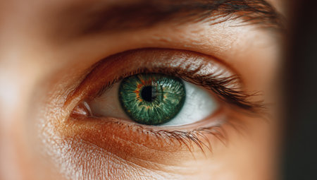 Close-up of green female eye. Macro shot of human eye.の素材