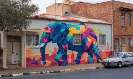Street art in the city of Cartagena de Indias, Colombiaの素材