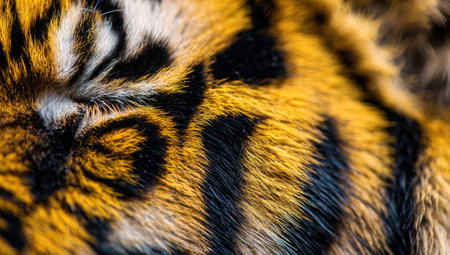 Close up of tiger skin, Thailand. (Selective focus)の素材