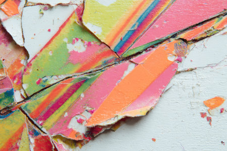 colorful torn posters grunge textures and backgrounds - perfect background with spaceの素材