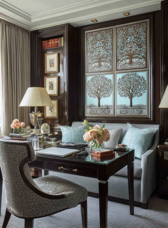 Luxury living room interior with classic furniture and elegant decoration.の素材