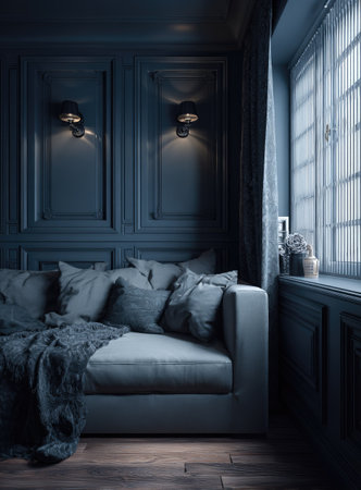 Luxury bedroom interior in classic style. 3d render.の素材