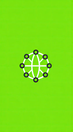 Global network icon on a green background. Vector illustration. Eps 10の素材
