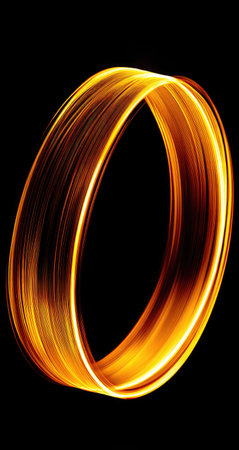 abstract background with golden glowing ring, computer generated, 3d renderの素材