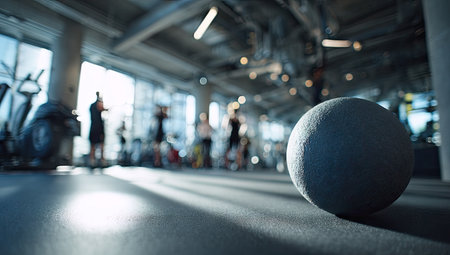 Fitness balls in a gym. Healthy lifestyle and sport concept.の素材