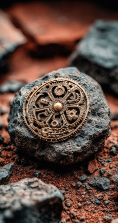 Closeup of a precious metal watch on the background of a stoneの素材