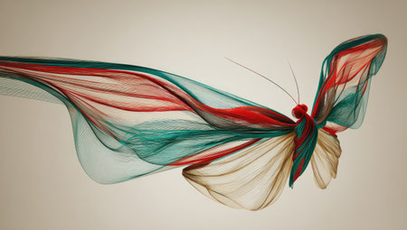 Colorful fractal butterfly, digital artwork for creative graphic design.の素材