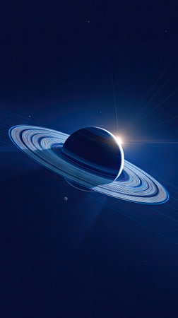 Solar system in space with planets and stars, science fiction wallpaper.の素材