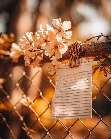 wedding rings on a branch of cherry blossoms in springの素材