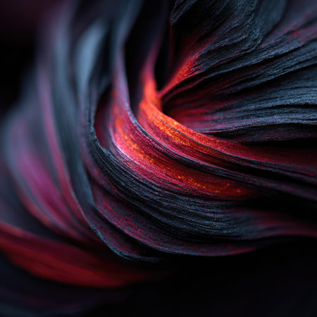 abstract background of red and black paper sheets, close-upの素材
