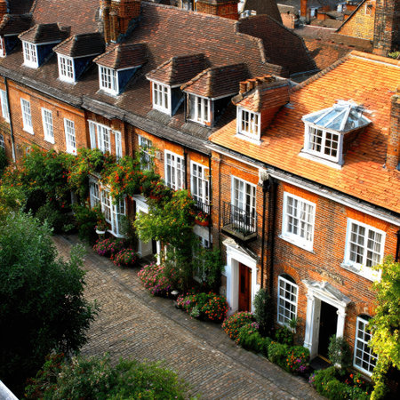 View of Kensington and Chelsea. Kensington and Chelsea is one of the most popular tourist destinations in London.の素材