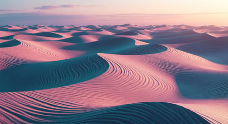 Abstract background of sand dunes at sunset. 3d render illustrationの素材