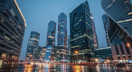 Shanghai Lujiazui Finance and Trade Zone of the modern city nightの素材