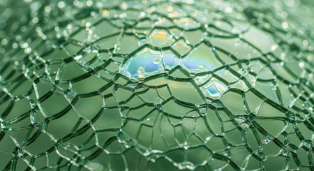 Soap bubbles with water drops close-up. Abstract background.の素材