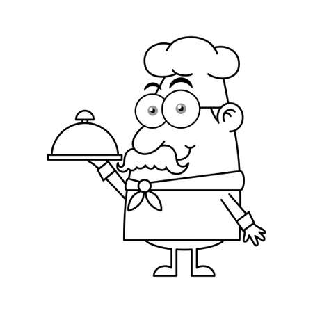 Black And White Chef Mascot Characterのイラスト素材