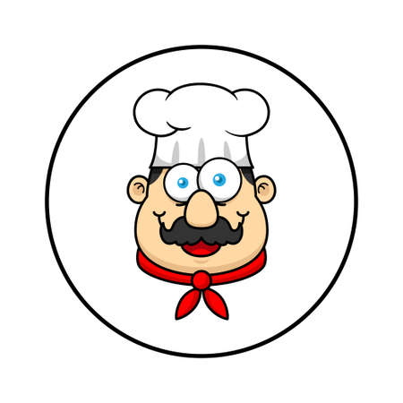 Chef Mascot Cartoon Character Faceのイラスト素材