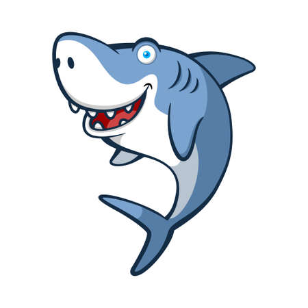 Smiling Shark Cartoon Characterのイラスト素材