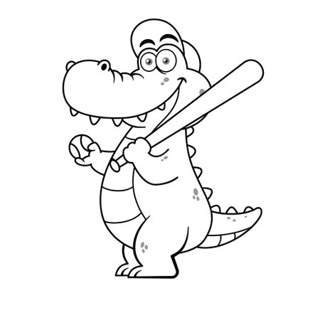 Funny Crocodile Cartoon Character Premium vectorのイラスト素材