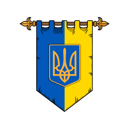 Medievel Flag Of Ukraine With Symbolのイラスト素材