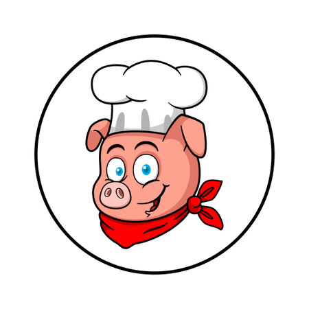Pig Chef Mascot Characterのイラスト素材