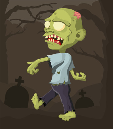 Cartoon Halloween Zombie Characterのイラスト素材