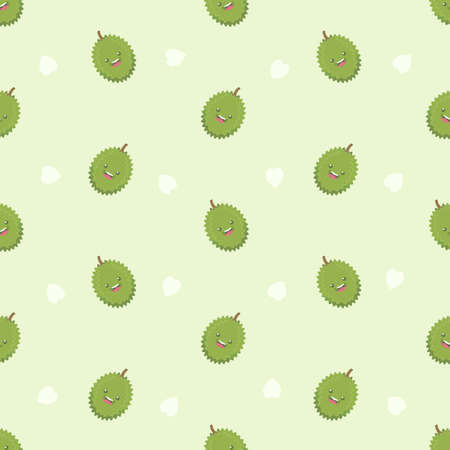 cute fresh durian seamless patternのイラスト素材