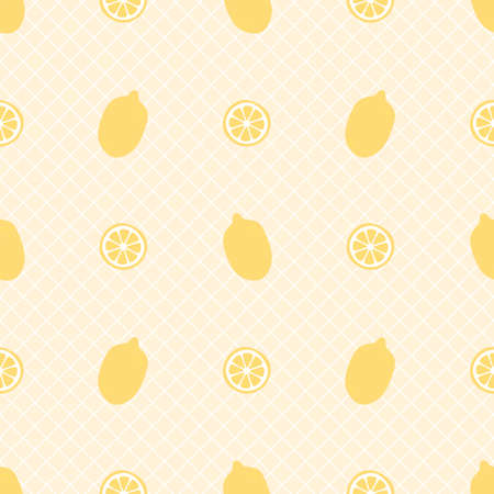 fresh lemon seamless patternのイラスト素材
