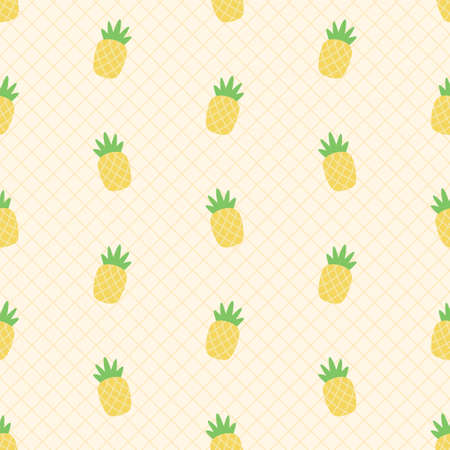 Cute Pineapples Seamless Patternのイラスト素材