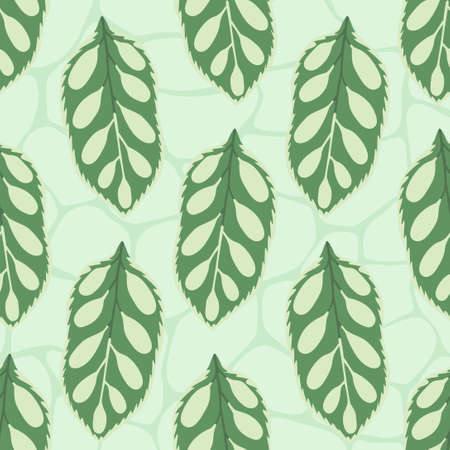 unique tropical plant leaves seamless patternのイラスト素材