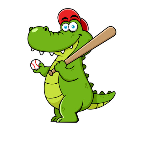 Funny Crocodile Cartoon Character Premium vectorのイラスト素材