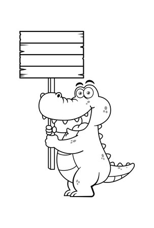 Funny Crocodile Cartoon Character Premium vectorのイラスト素材