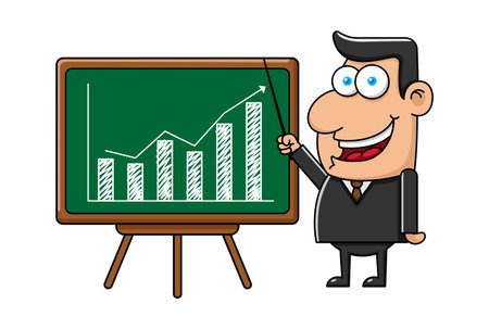 Office Man Doing Business Presentationのイラスト素材