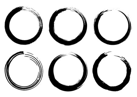 Isolated Rectangle Grunge Brush Border Frames Collection Set. Premium Vectorのイラスト素材