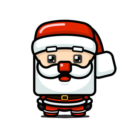 Cube Style Cute Santa Claus Characterのイラスト素材
