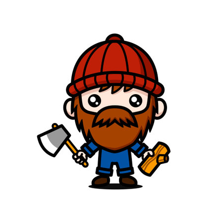 Cute Lumber Jack Cartoon Characterのイラスト素材
