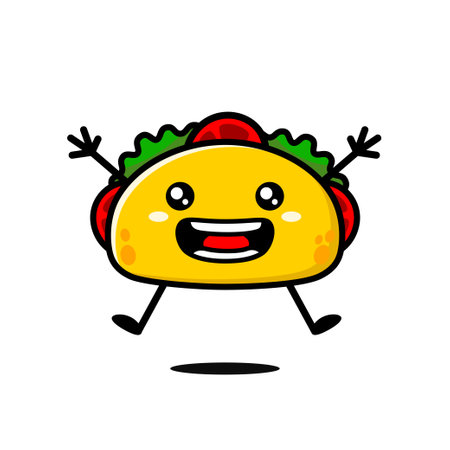 Cute Tacos Cartoon Characterのイラスト素材