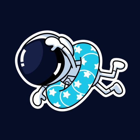 Cute Astronaut Cartoon Character Swimming. Premium Vector Graphic Asset.のイラスト素材