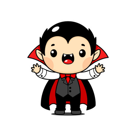 Cute And Kawaii Style Halloween Vampire Cartoon Characterのイラスト素材