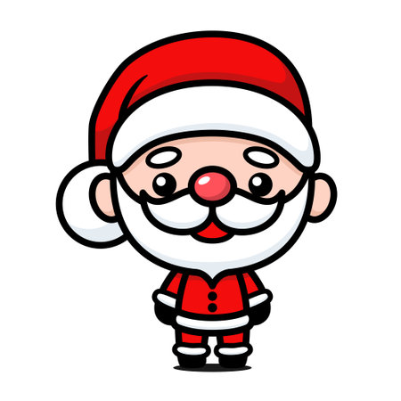 Cute And Kawaii Christmas Santa Claus Cartoon Characterのイラスト素材