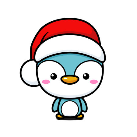 Cute And Kawaii Christmas Penguinのイラスト素材