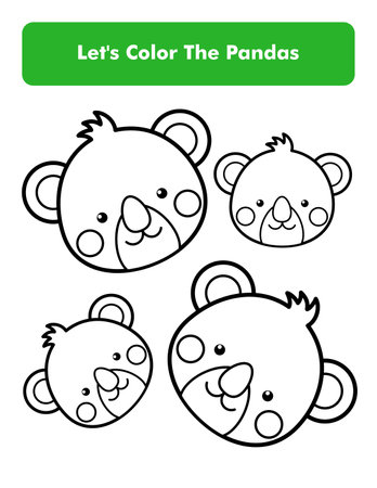 Cute Koala Coloring Book Page In Letter Page Size. Children Coloring Worksheet. Premium Vector Element.のイラスト素材