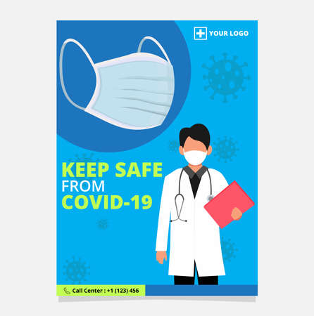 Design template for campaign covid-19 preventionのイラスト素材