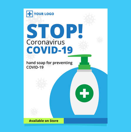 Poster design for promotion health safety equipment for covid-19 preventionのイラスト素材