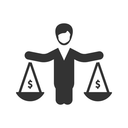 Business Law Icon, Business law, decision, balance iconのイラスト素材