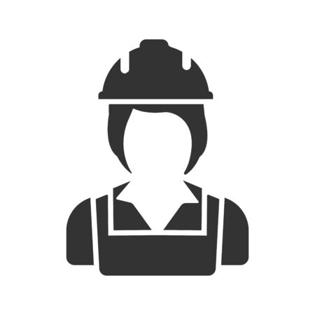 Construction woman worker iconのイラスト素材