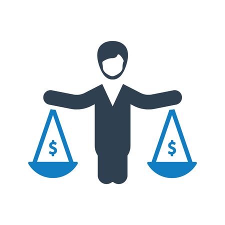 Business Law Icon, Business law, decision, balance iconのイラスト素材